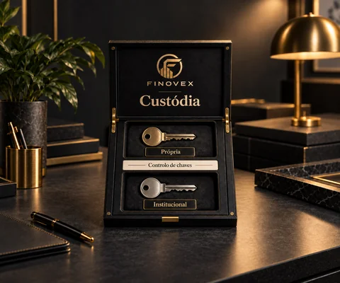 Estudo FINOVEX de custódia com dois compartimentos separados para custódia própria e institucional.